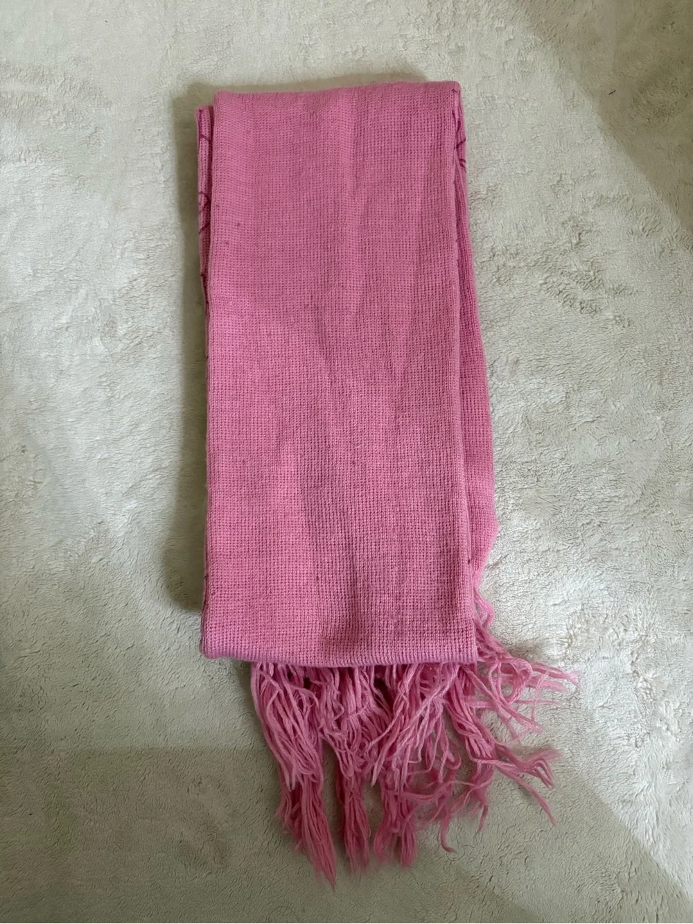 Vintage Baby Phat Pink Monogram Knit Fringe Scarf Y2K 2000s Logo
